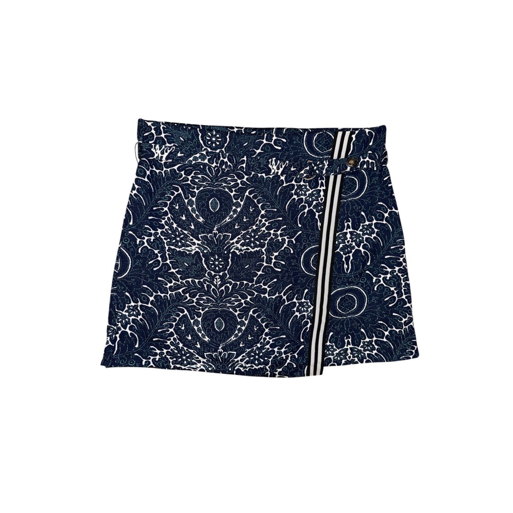 Maeve Anthropologie Skirt Women XL Navy New Damask Wrap Mini Skirt OB1677674